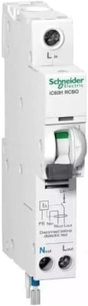 کلید محافظ جان اشنایدر الکتریک iC60H - 1P + N - منحنی C - 10 آمپر - 100 میلی آمپر - 240 ولت، A9D15810