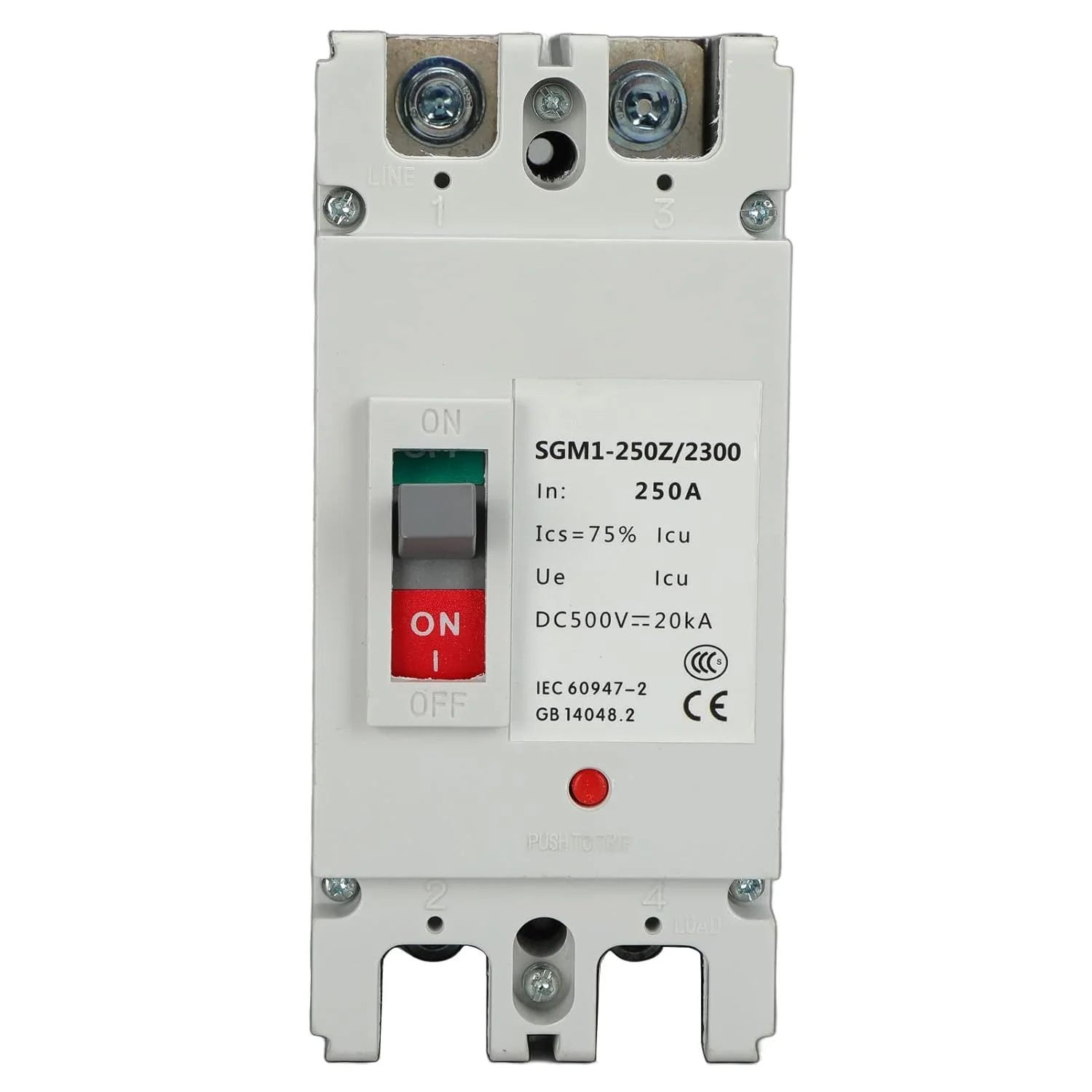 کلید قطع کننده مدار DC 2P MCCB سوئیچ اصلی خورشیدی سوئیچ باتری ایزولاتور 500 ولت 250 آمپر