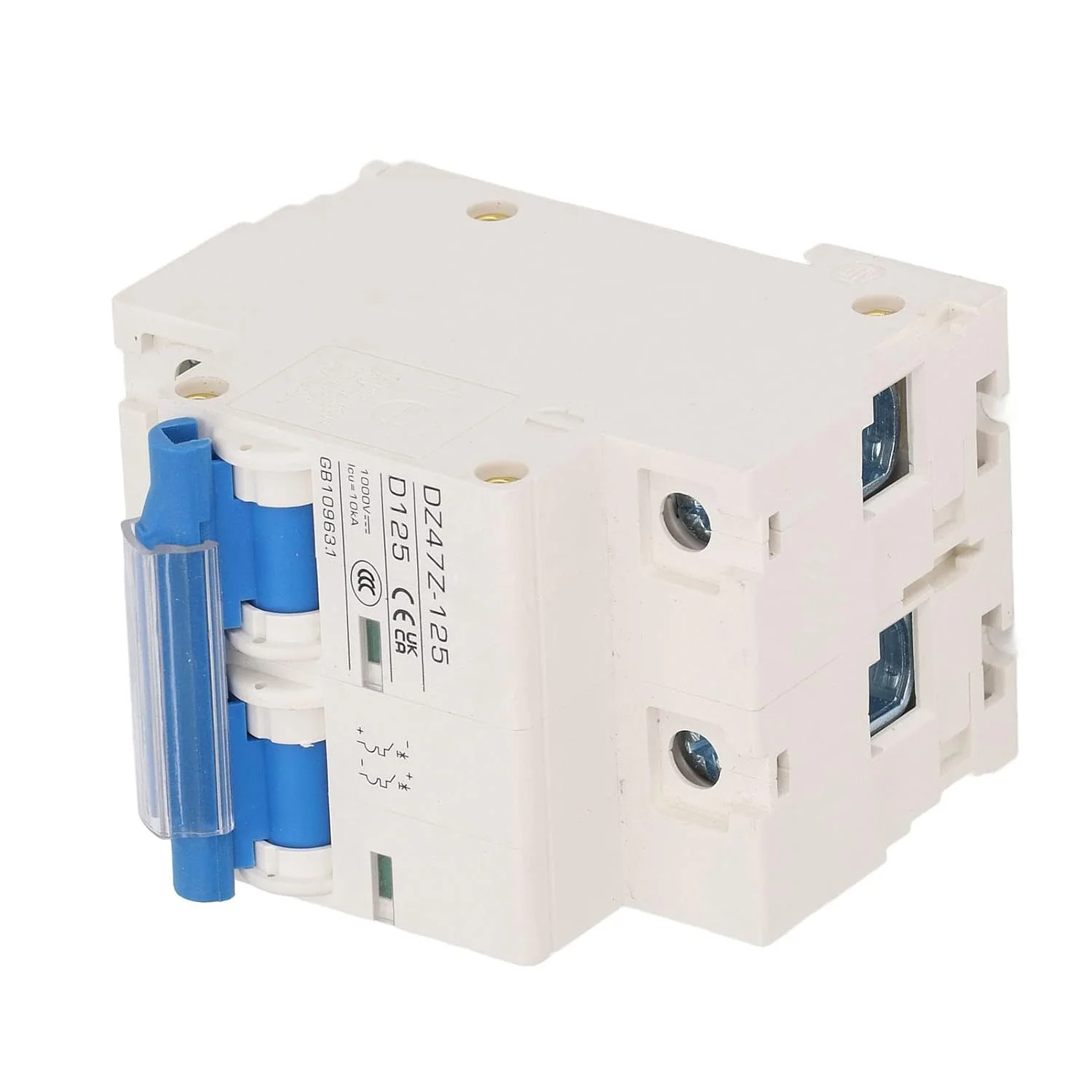 قطع کننده مدار DAUZ، 1000 ولت 125 آمپر DC مینیاتوری 2 پل حرفه ای برای سیستم PV (آبی)