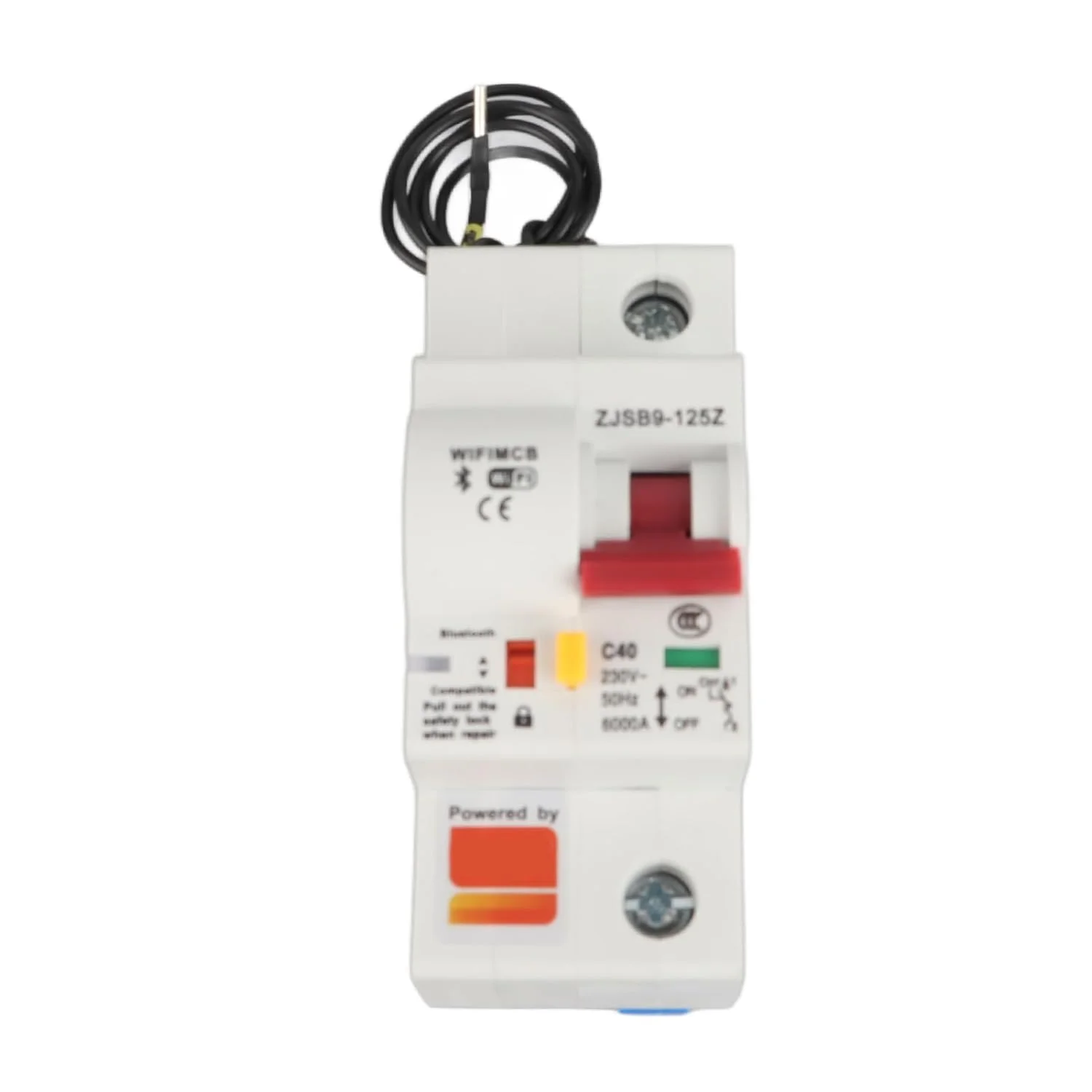 کلید مدار وای فای Walfront PA66-DSM با پوسته مقاوم در برابر شعله، کنترل از راه دور با اپلیکیشن تلفن همراه AC220V 1P 40A