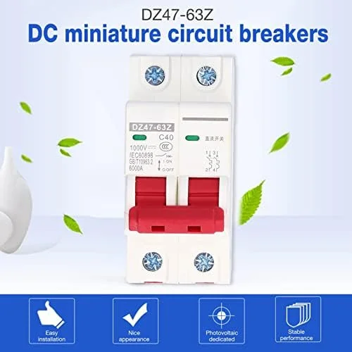 قطع کننده مدار مینیاتوری DC، برای فتوولتائیک خورشیدی، موتورسیکلت برقی، خودروی برقی، کلید جداکننده سیستم PV خورشیدی 40 آمپر، قطع کننده مدار نصب شده روی ریل DIN قطع کننده مدار مینیاتوری DC، برای فتوولتائیک خورشیدی، موتورسیکلت برقی، خودروی برقی، کلید جداکننده سیستم PV خورشیدی 40 آمپر، قطع کننده مدار نصب شده روی ریل DIN