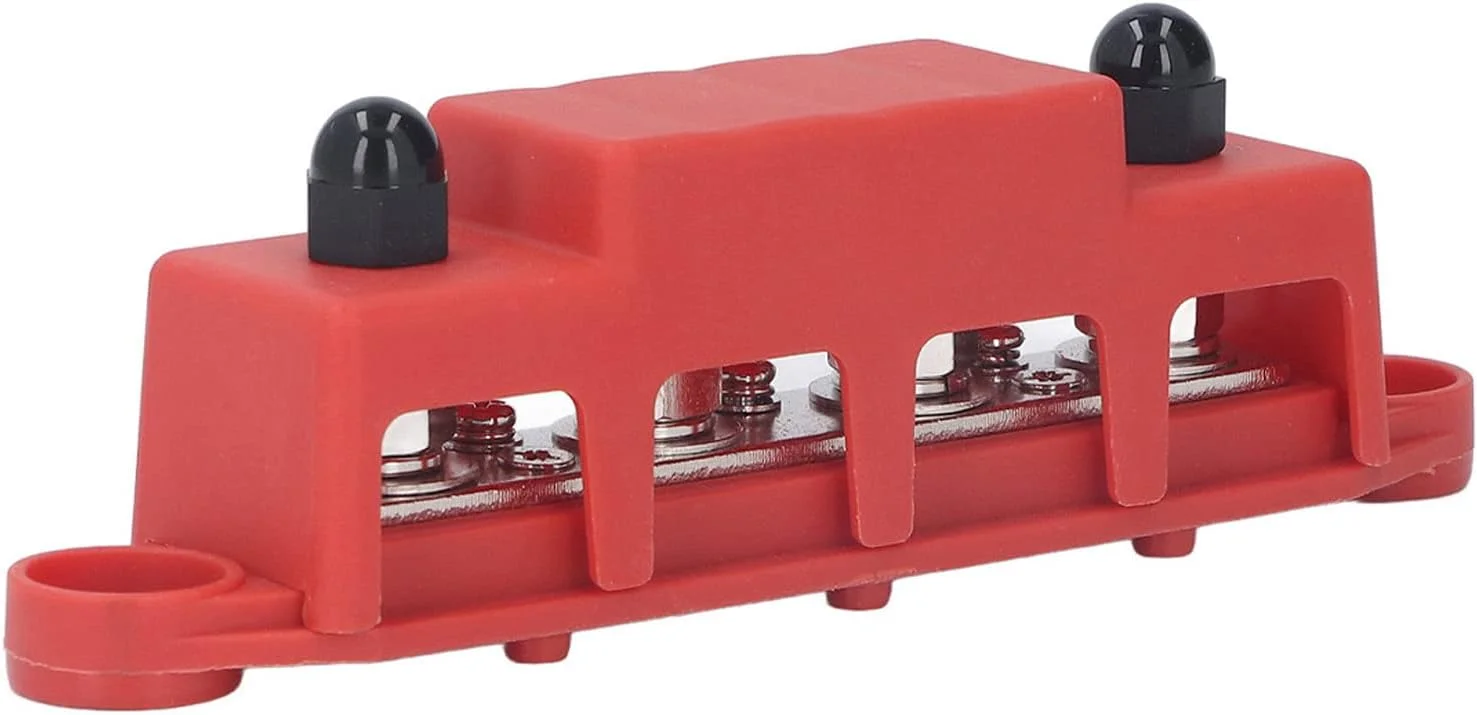 ماژول باس بار سنگین NDNCZDHC M8، بلوک توزیع برق 4 استد 48VDC 250a، جعبه باس بار برای خودرو، RV، کشتی، قایق تفریحی (قرمز) ماژول باس بار سنگین NDNCZDHC M8، بلوک توزیع برق 4 استد 48VDC 250a، جعبه باس بار برای خودرو، RV، کشتی، قایق تفریحی (قرمز)