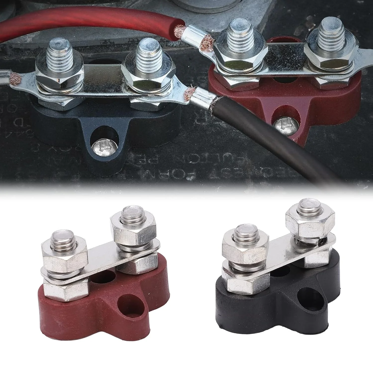 بلوک ترمینال دوگانه مثبت منفی DC48V M8، ترمینال توزیع برق باتری، پست اتصال باس بار رزوه M8 بلوک ترمینال دوگانه مثبت منفی DC48V M8، ترمینال توزیع برق باتری، پست اتصال باس بار رزوه M8