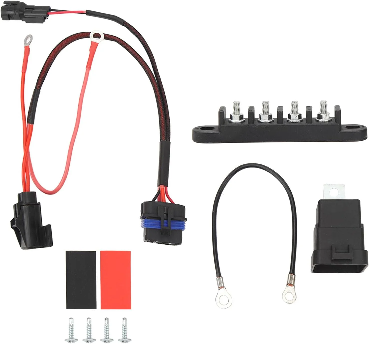 کیت لوازم جانبی باس بار کلیددار 35 آمپر، خروجی عایق برتر، منبع تغذیه پایدار و بادوام، پلاگین و پخش برای UTV، پلاستیک مشکی