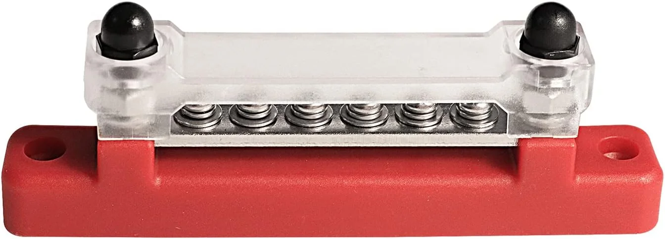 بلوک توزیع برق 6 ترمینال تک ردیفه 150 آمپر با پوشش، توزیع زمین، بلوک ترمینال توزیع برق با 6 پیچ M4 و 2 گل میخ، برای خودرو، قایق، دریایی، کاروان، RV بلوک توزیع برق 6 ترمینال تک ردیفه 150 آمپر با پوشش، توزیع زمین، بلوک ترمینال توزیع برق با 6 پیچ M4 و 2 گل میخ، برای خودرو، قایق، دریایی، کاروان، RV