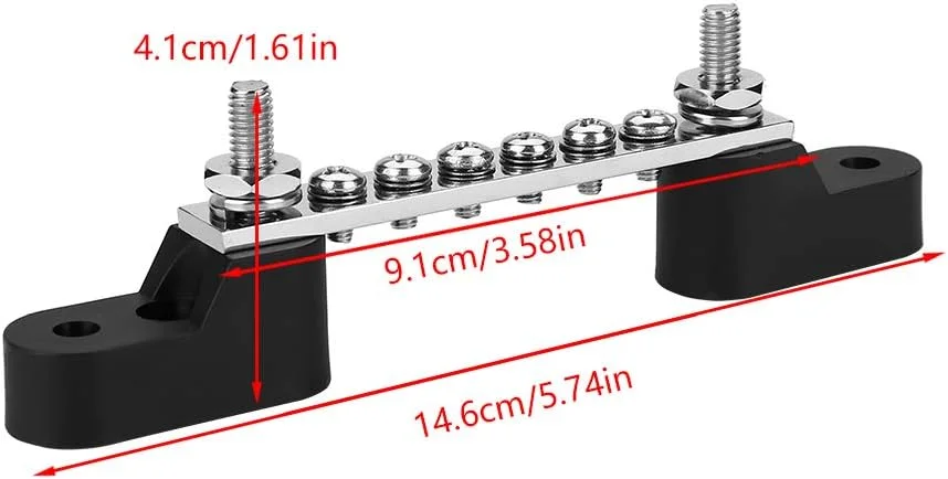 شینه برق 6 ترمیناله، کیت پوشش بلوک شینه برق الکتریکی 12-48 ولت ضد زنگ 100 آمپر برای قایق و کامیون شینه برق 6 ترمیناله، کیت پوشش بلوک شینه برق الکتریکی 12-48 ولت ضد زنگ 100 آمپر برای قایق و کامیون