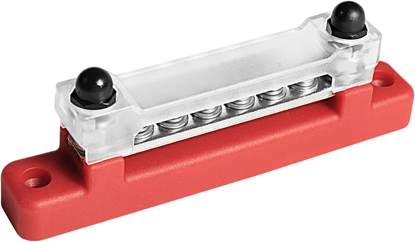 شینه برق تک ردیفه 6 ترمینال 150 آمپر با پوشش، توزیع زمین، بلوک ترمینال توزیع برق با 6 پیچ M4 و 2 استد، برای خودرو، قایق، دریایی، کاروان RV، قرمز مشکی شینه برق تک ردیفه 6 ترمینال 150 آمپر با پوشش، توزیع زمین، بلوک ترمینال توزیع برق با 6 پیچ M4 و 2 استد، برای خودرو، قایق، دریایی، کاروان RV، قرمز مشکی