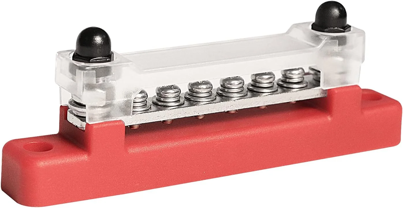 شینه برق تک ردیفه 6 ترمینال 150 آمپر با پوشش، توزیع زمین، بلوک ترمینال توزیع برق با 6 پیچ M4 و 2 استد، برای خودرو، قایق، دریایی، کاروان RV، قرمز مشکی شینه برق تک ردیفه 6 ترمینال 150 آمپر با پوشش، توزیع زمین، بلوک ترمینال توزیع برق با 6 پیچ M4 و 2 استد، برای خودرو، قایق، دریایی، کاروان RV، قرمز مشکی