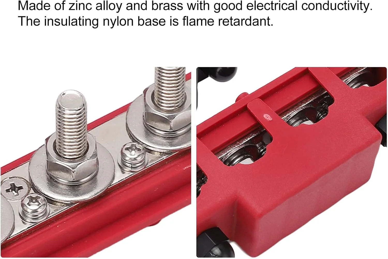 بلوک توزیع 4 ترمینال، مشکی + قرمز M8 4 استد، بلوک های توزیع برق با 2 پوشش و 4 مهره، برای خودروها، RV ها، قایق ها، قایق های تفریحی بلوک توزیع 4 ترمینال، مشکی + قرمز M8 4 استد، بلوک های توزیع برق با 2 پوشش و 4 مهره، برای خودروها، RV ها، قایق ها، قایق های تفریحی