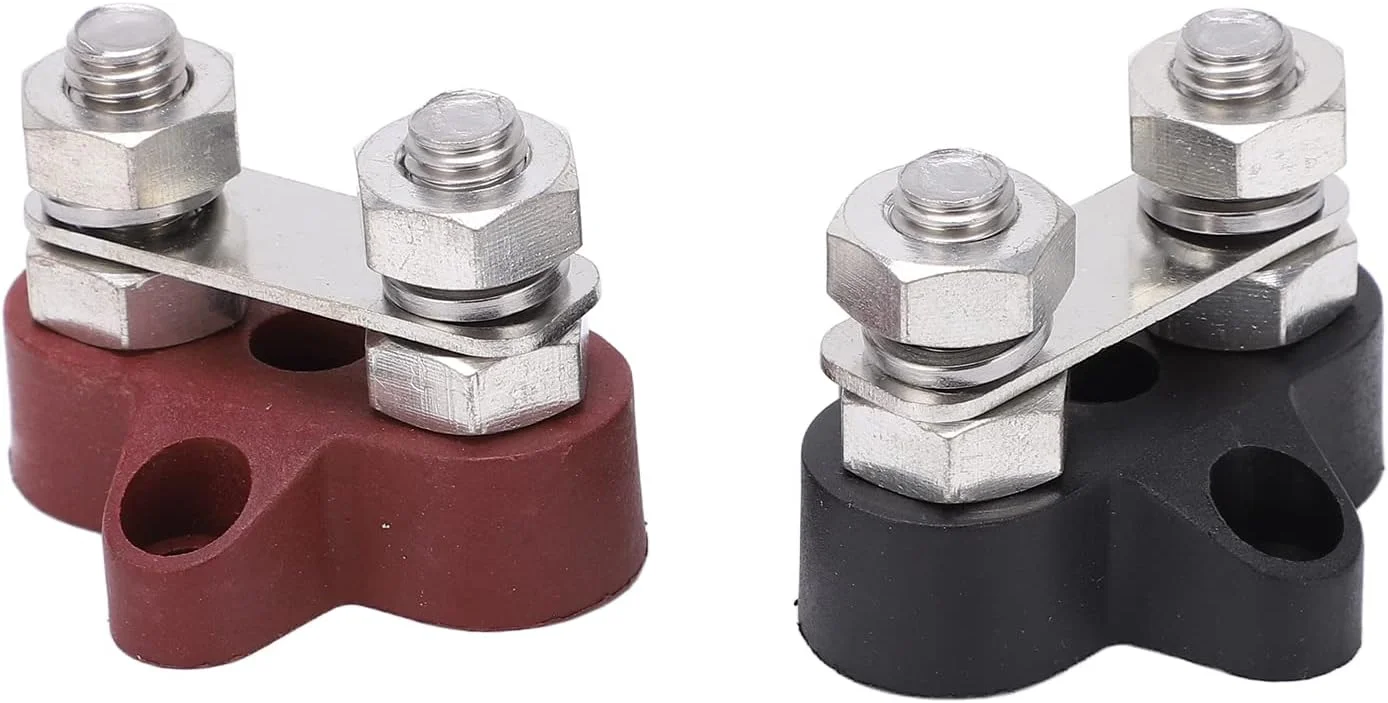 NDNCZDHC 2 عدد ترمینال توزیع برق باتری DC48V M8 قرمز مشکی 80 آمپر M8 میله اتصال رزوه ای برای وسایل نقلیه NDNCZDHC 2 عدد ترمینال توزیع برق باتری DC48V M8 قرمز مشکی 80 آمپر M8 میله اتصال رزوه ای برای وسایل نقلیه