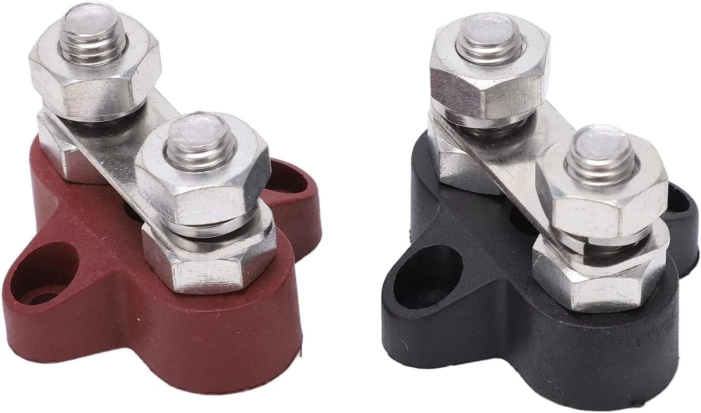 NDNCZDHC 2 عدد ترمینال توزیع برق باتری DC48V M8 قرمز مشکی 80 آمپر M8 میله اتصال رزوه ای برای وسایل نقلیه NDNCZDHC 2 عدد ترمینال توزیع برق باتری DC48V M8 قرمز مشکی 80 آمپر M8 میله اتصال رزوه ای برای وسایل نقلیه