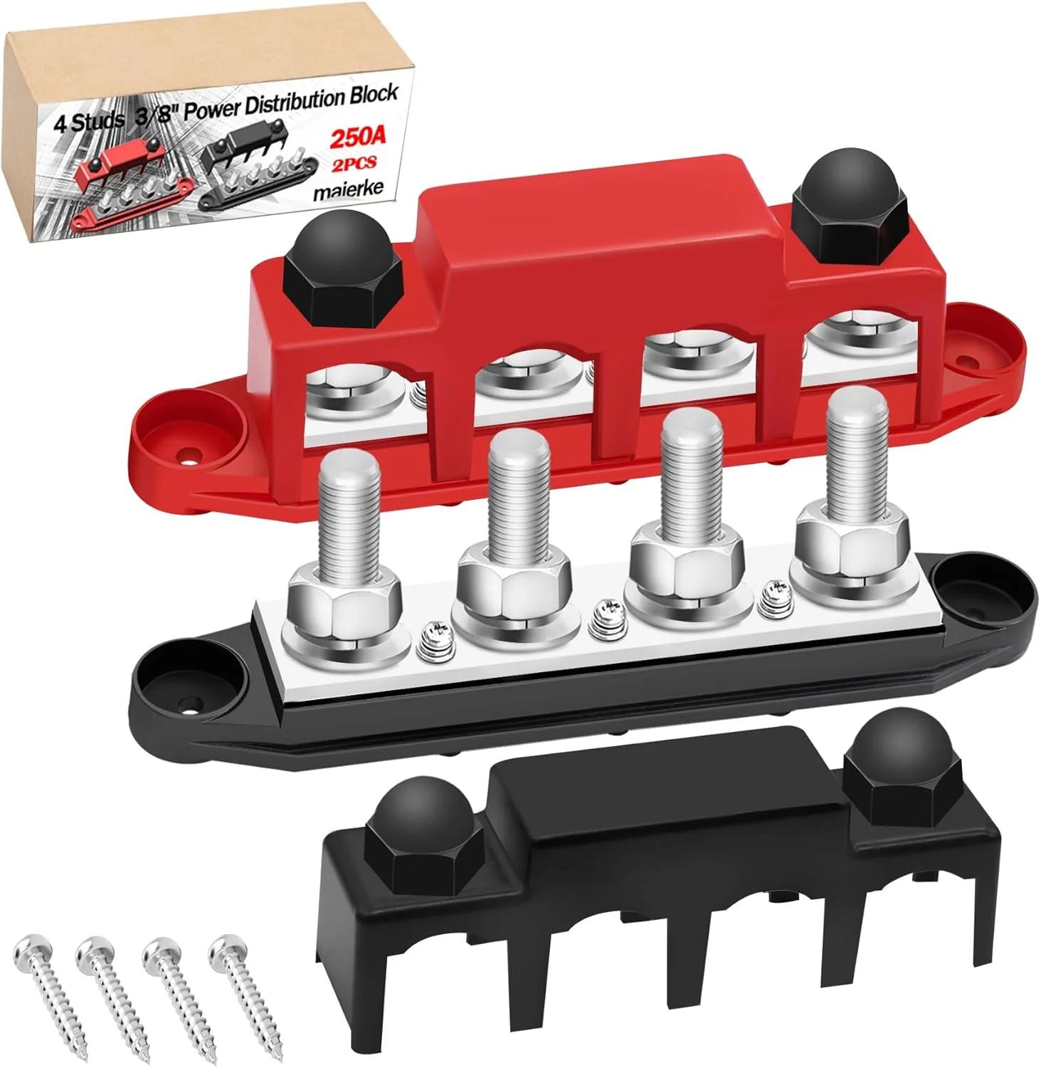 بوست توزیع قدرت 3/8 بوسبار مارین 12V مایرکه 250A (پاره، قرمز و سیاه)
