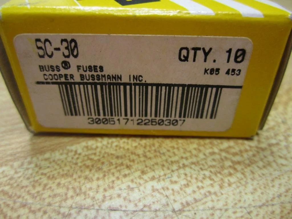 فیوز کارتریجی Bussmann #BP/SC-30 30A SC (بسته 10 عددی) فیوز کارتریجی Bussmann #BP/SC-30 30A SC (بسته 10 عددی)