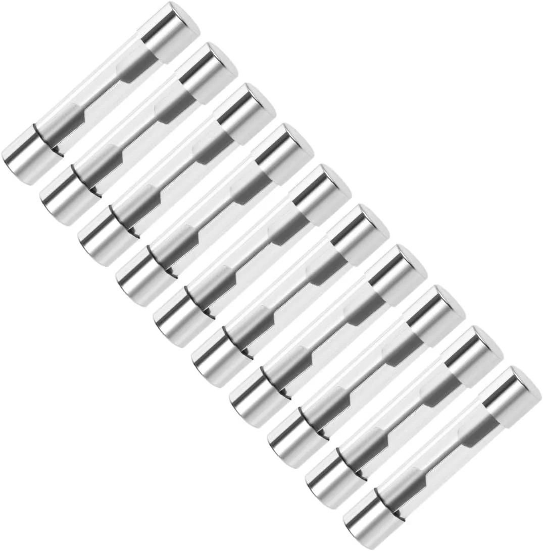 فیوز شیشه ای 15 آمپر DC 32 ولت 6x32 میلی متر مناسب استریو، سیستم صوتی و دزدگیر، بسته 10 عددی