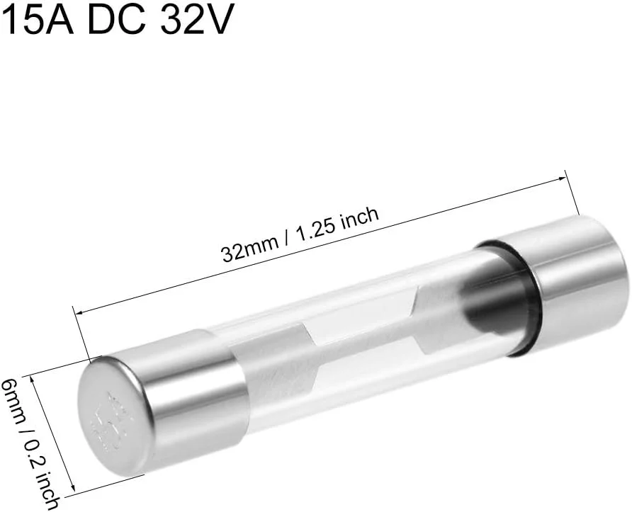 فیوز شیشه ای 15 آمپر DC 32 ولت 6x32 میلی متر مناسب استریو، سیستم صوتی و دزدگیر، بسته 10 عددی فیوز شیشه ای 15 آمپر DC 32 ولت 6x32 میلی متر مناسب استریو، سیستم صوتی و دزدگیر، بسته 10 عددی