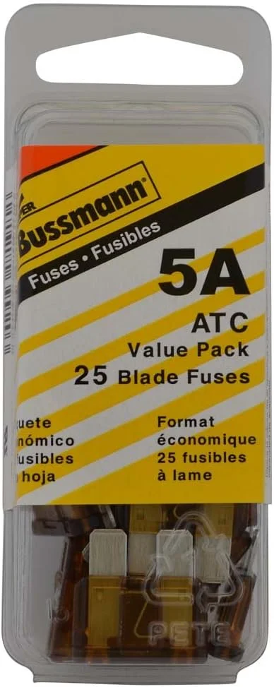 فیوز تیغه ای تند سوز 5 آمپر 32 ولت Bussmann (VP/ATC-5-RP) قهوه ای، (بسته 25 عددی)
