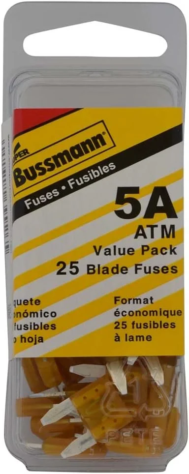 فیوز مینیاتوری تند سوز 5 آمپر Bussmann (VP/ATM-5-RP) قهوه ای، بسته 25 عددی