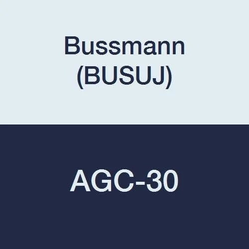 فیوز شیشه ای Bussmann AGC-30 AGC 30 آمپر با عملکرد سریع، 1/4 اینچ × 1-1/4 اینچ - 5 عدد در هر جعبه