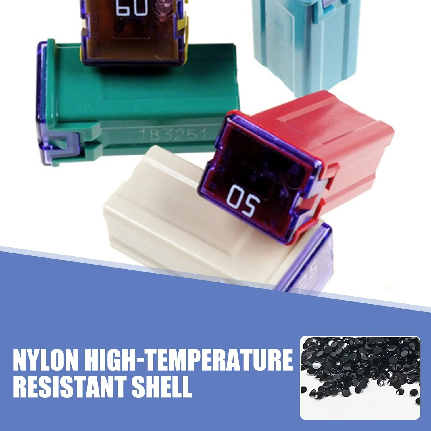 کیت ترکیبی فیوز بلند فندکی خودرو Sephile شامل 6 عدد، 0.55" x 0.47" x 1.06"، 20A 25A 30A 40A 50A 60A، کیت فیوز 32 ولت با کد رنگی، قطعات تعمیر و تعویض فیوز برای خودروهای سواری و شاسی بلند (چند رنگ)