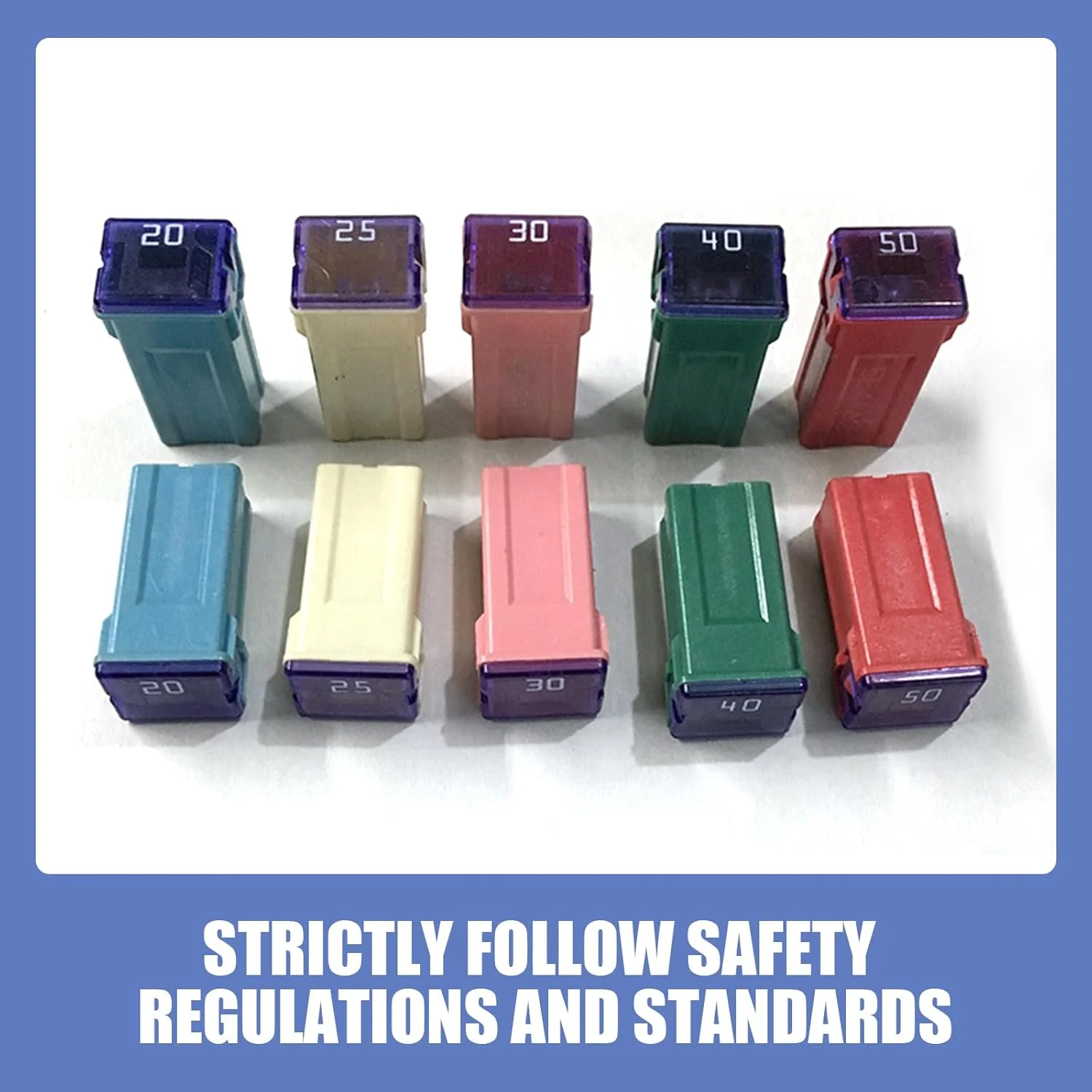 کیت ترکیبی فیوز بلند فندکی خودرو Sephile شامل 6 عدد، 0.55" x 0.47" x 1.06"، 20A 25A 30A 40A 50A 60A، کیت فیوز 32 ولت با کد رنگی، قطعات تعمیر و تعویض فیوز برای خودروهای سواری و شاسی بلند (چند رنگ)