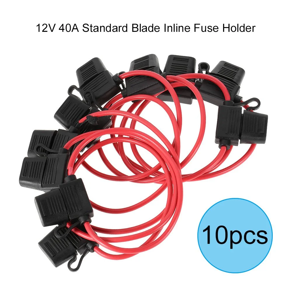 ایر فورا 10 عدد هولدر فیوز تیغه ای استاندارد DC 12V 40A ضد آب برای ماشین و موتور سیکلت ایر فورا 10 عدد هولدر فیوز تیغه ای استاندارد DC 12V 40A ضد آب برای ماشین و موتور سیکلت