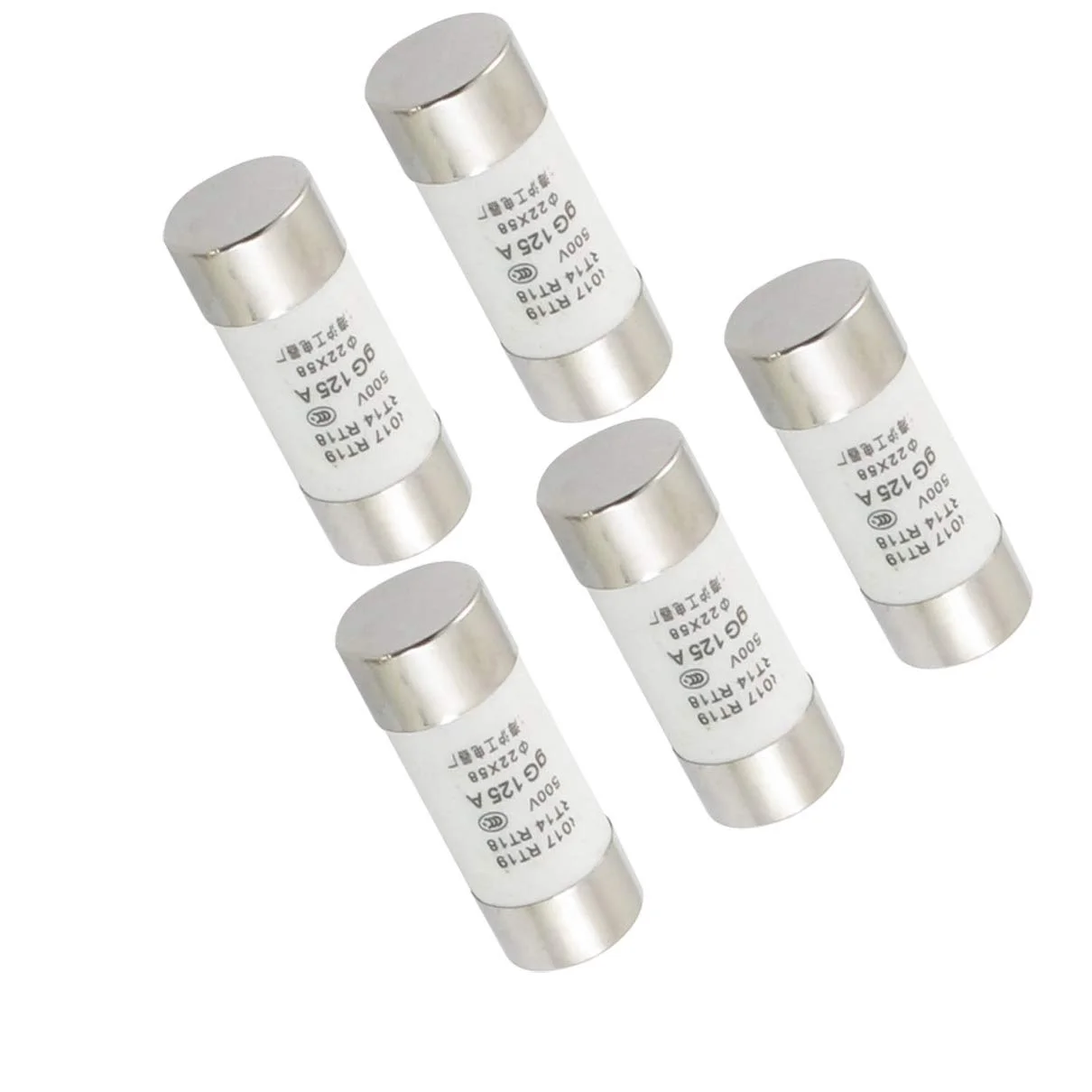 Aexit 5 عدد فیوز سریع استوانه ای سرامیکی 500 ولت 125 آمپر (توزیع برق) مدل 22x58mm