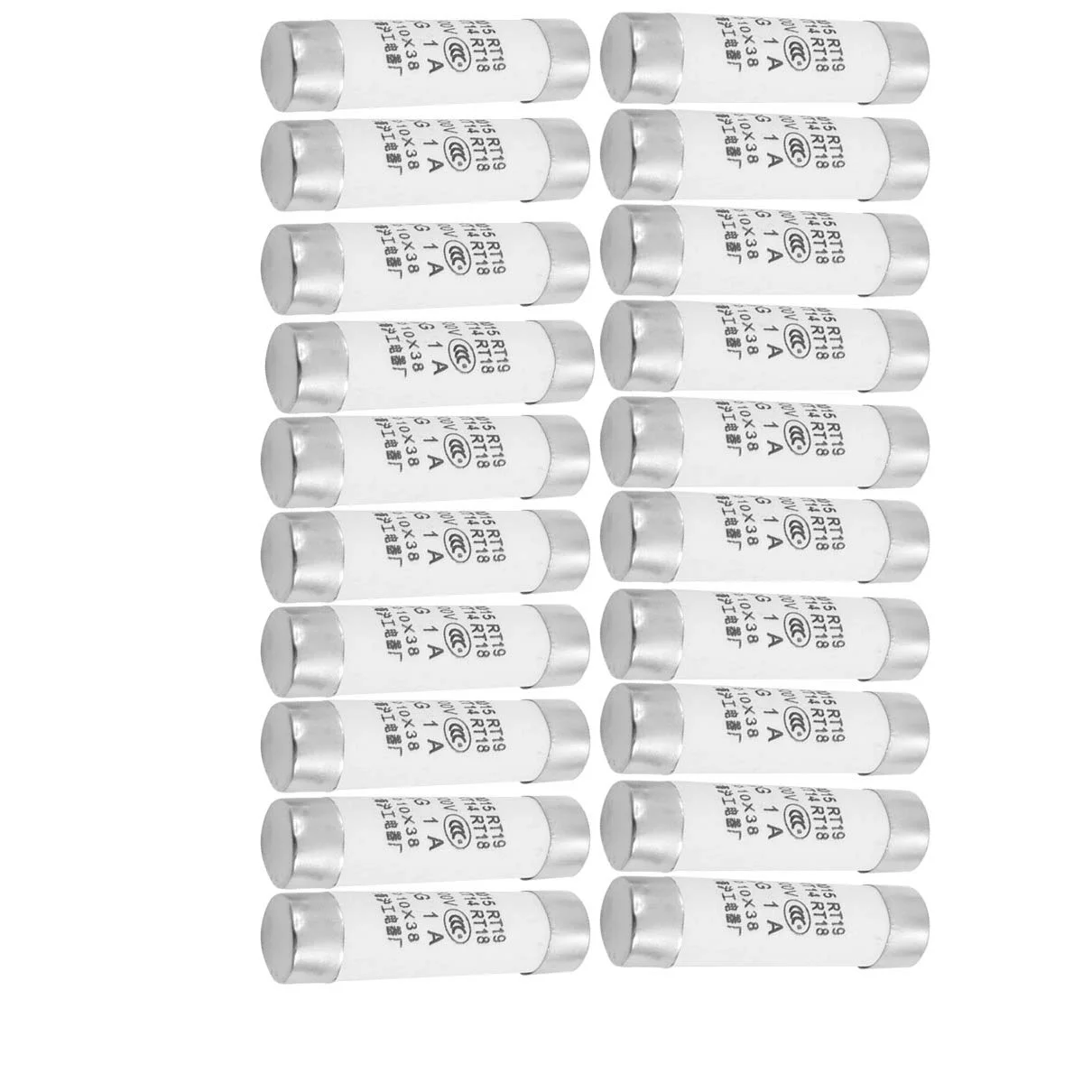 Aexit 20 عدد فیوز سرامیکی استوانه ای سریع 500 ولت 1 آمپر (توزیع الکتریکی) مدل 10x38mm