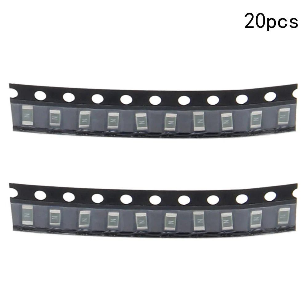 فیوز SMD، فیوز سریع‌العمل SMD، تراشه نصب سطحی 1206 برای ارتباطات، حفاظت از جریان بیش از حد، 32 ولت 2 آمپر 20 عدد