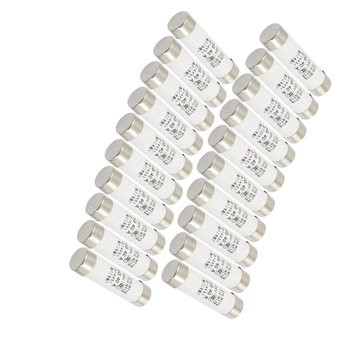 Aexit 20 عدد فیوز سریع استوانه ای سرامیکی 500 ولت 40 آمپر (توزیع الکتریکی) مدل 14x51 میلی متر