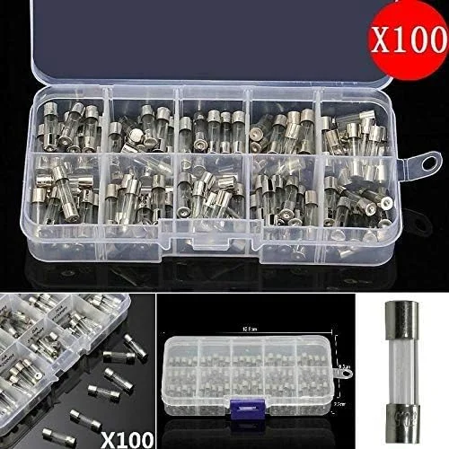 مجموعه 100 عددی فیوز شیشه ای 5x20mm MOOYTT، کیت متنوع فیوز شیشه ای سریع سوز - کیت متنوع سریع سوز 0.2A-15A مجموعه 100 عددی فیوز شیشه ای 5x20mm MOOYTT، کیت متنوع فیوز شیشه ای سریع سوز - کیت متنوع سریع سوز 0.2A-15A