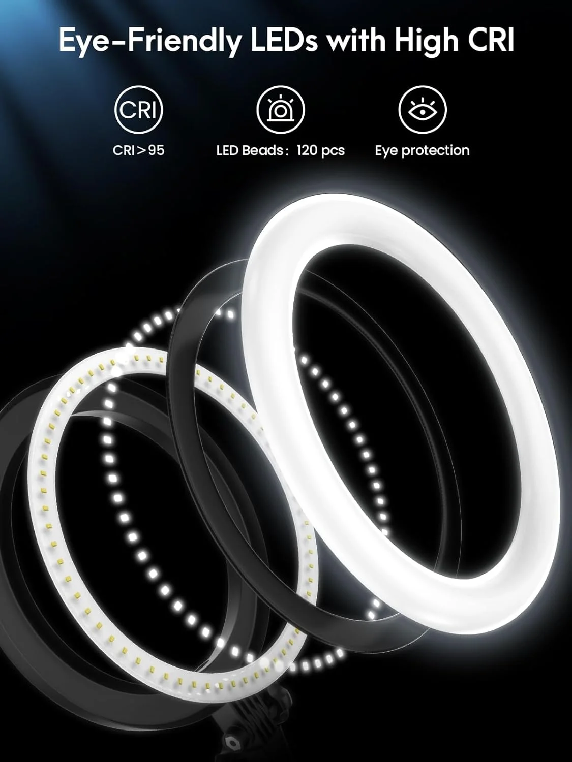حلقه نور LUXSURE با سه پایه نگهدارنده موبایل، حلقه نور LED رومیزی 10.7 اینچی با قابلیت تنظیم نور، سه پایه بالای سر برای موبایل با حلقه نور - ایده آل برای تولید محتوا، آموزش های ویدیویی، آشپزی، آرایش حلقه نور LUXSURE با سه پایه نگهدارنده موبایل، حلقه نور LED رومیزی 10.7 اینچی با قابلیت تنظیم نور، سه پایه بالای سر برای موبایل با حلقه نور - ایده آل برای تولید محتوا، آموزش های ویدیویی، آشپزی، آرایش