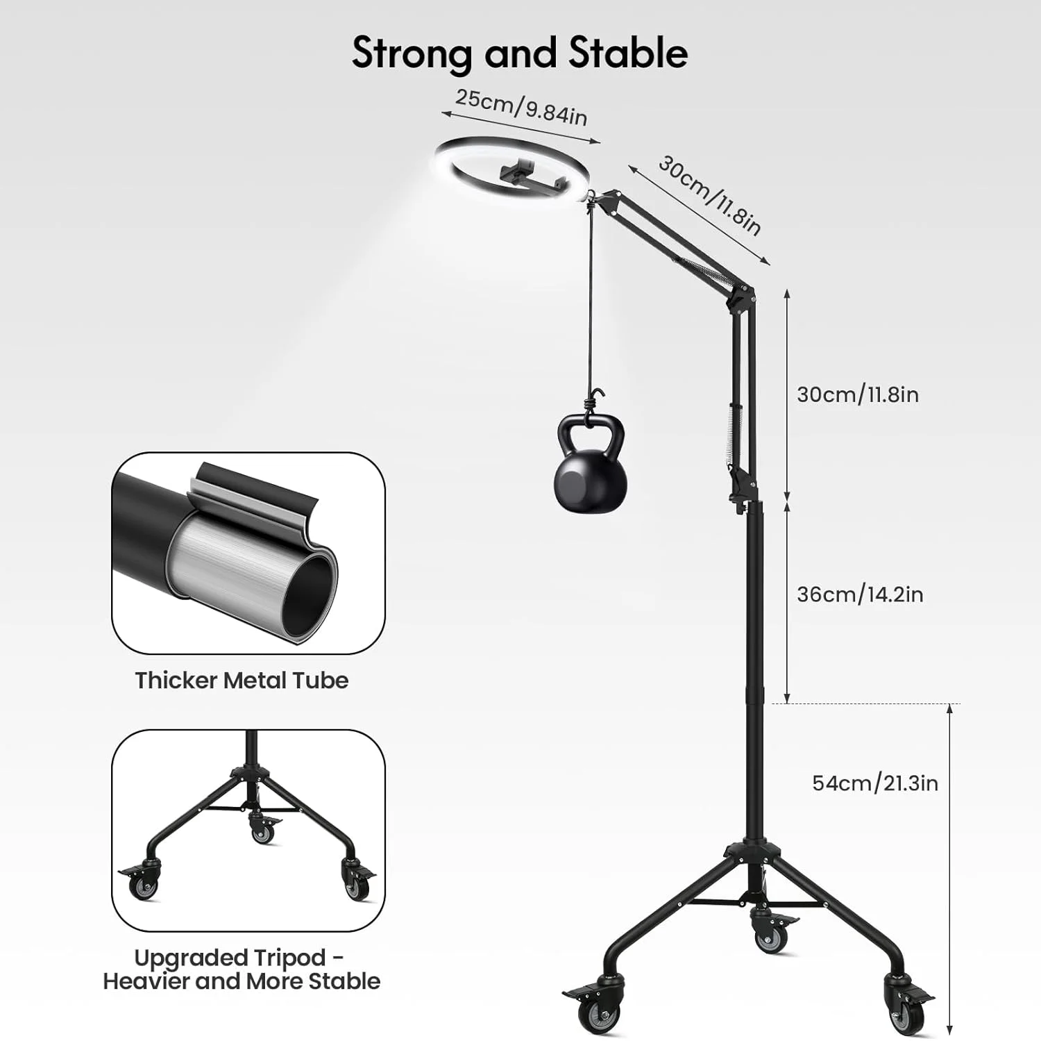 حلقه نور LUXSURE با نگهدارنده تلفن، حلقه نور سلفی 10 اینچی با پایه سه پایه چرخ دار، پایه تلفن بالای سر برای دوربین، آرایش، ویدیوهای یوتیوب و تیک تاک حلقه نور LUXSURE با نگهدارنده تلفن، حلقه نور سلفی 10 اینچی با پایه سه پایه چرخ دار، پایه تلفن بالای سر برای دوربین، آرایش، ویدیوهای یوتیوب و تیک تاک