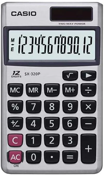 ماشین حساب قابل حمل کاسیو SX-320P-W (خاکستری)