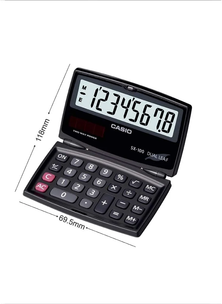 ماشین حساب 8 رقمی قابل حمل کاسیو مدل SX-100 ماشین حساب 8 رقمی قابل حمل کاسیو مدل SX-100