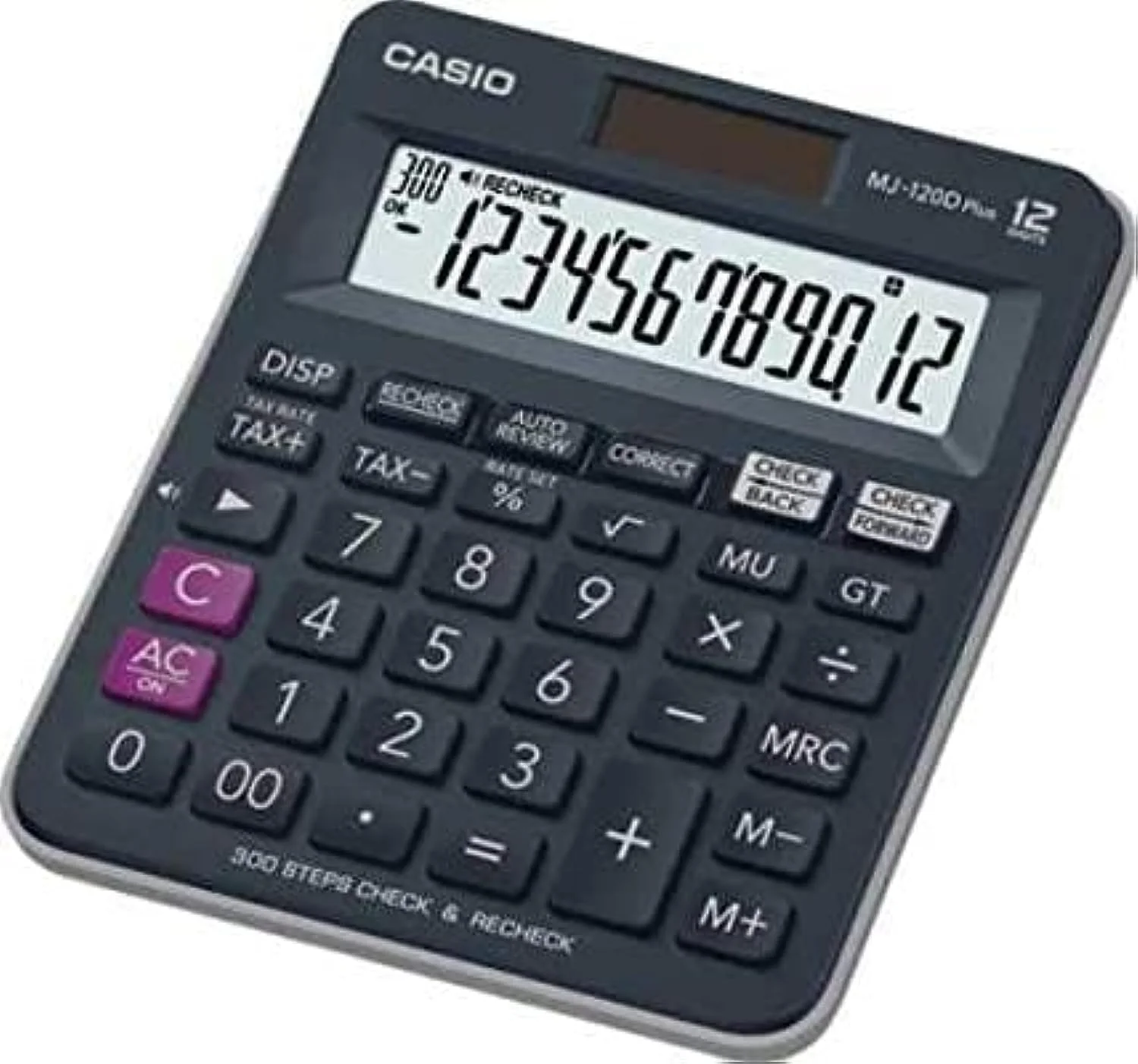 ماشین حساب رومیزی دیجیتال کوچک کاسیو مدل MJ-120DPLUS-BKWDPW - مشکی