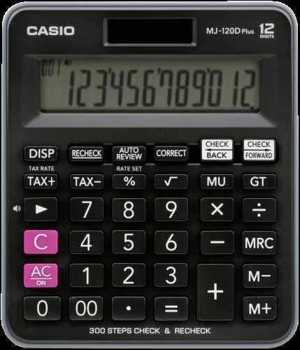 ماشین حساب رومیزی دیجیتال کوچک کاسیو مدل MJ-120DPLUS-BKWDPW - مشکی ماشین حساب رومیزی دیجیتال کوچک کاسیو مدل MJ-120DPLUS-BKWDPW - مشکی