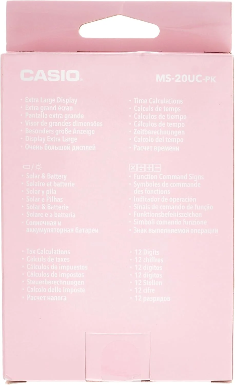 ماشین حساب رنگی کاسیو MS-20UC-PK صورتی