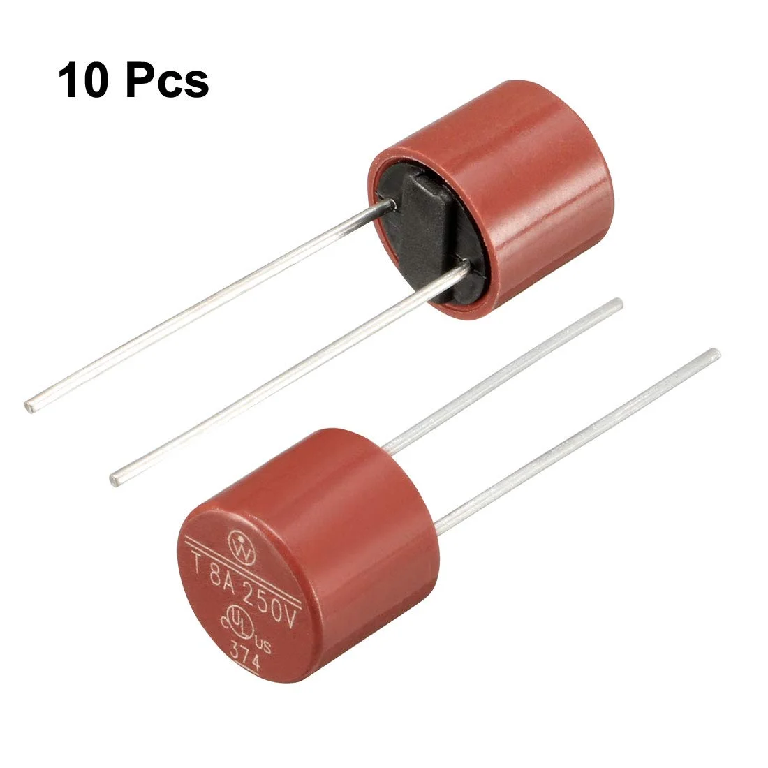 uxcell 10 عدد فیوز مینیاتوری استوانه ای DIP با عملکرد تاخیری T8A 8A 250V قرمز uxcell 10 عدد فیوز مینیاتوری استوانه ای DIP با عملکرد تاخیری T8A 8A 250V قرمز
