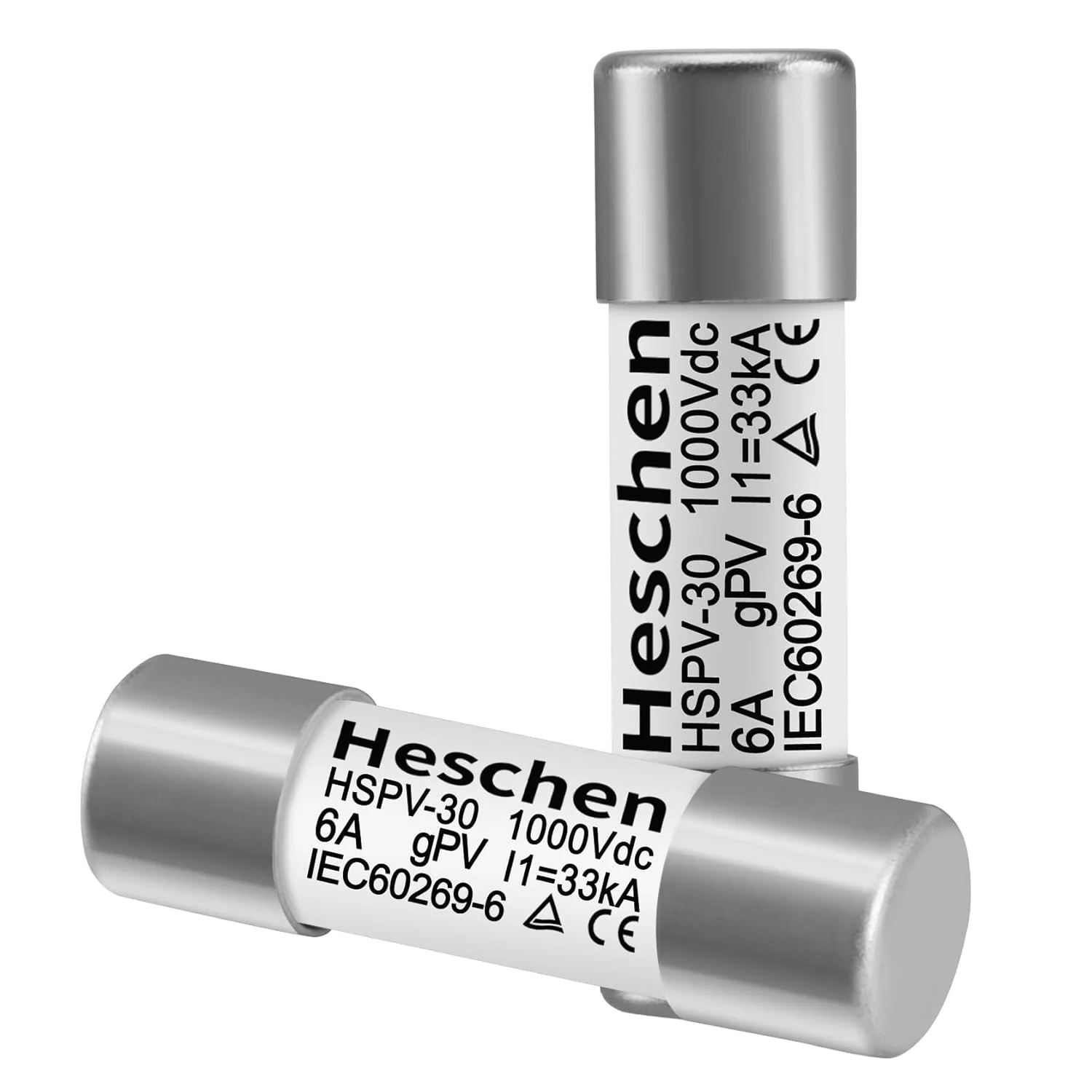 فیوز فتوولتائیک DC1000V Heschen Solar، فیوزهای فتوولتائیک، فیوز لینک نوع gPV، HSPV-30، 10 * 38mm، 6A 1000VDC، I1 33kA، برای حفاظت از سیستم PV خورشیدی، 10 عدد فیوز فتوولتائیک DC1000V Heschen Solar، فیوزهای فتوولتائیک، فیوز لینک نوع gPV، HSPV-30، 10 * 38mm، 6A 1000VDC، I1 33kA، برای حفاظت از سیستم PV خورشیدی، 10 عدد