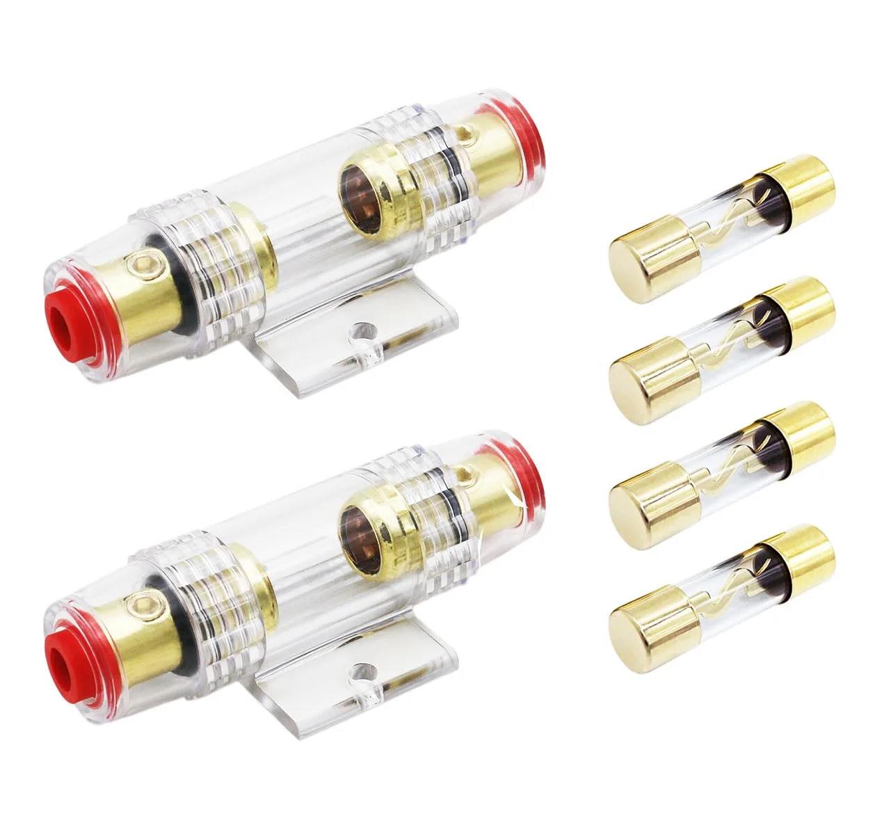 Carviya 2 عدد نگهدارنده فیوز ضد آب 4-8 گیج AWG با دو عدد فیوز 100 آمپر AGU برای سیستم صوتی/دزدگیر/آمپلی فایر/کمپرسور خودرو (بسته 2 عددی)