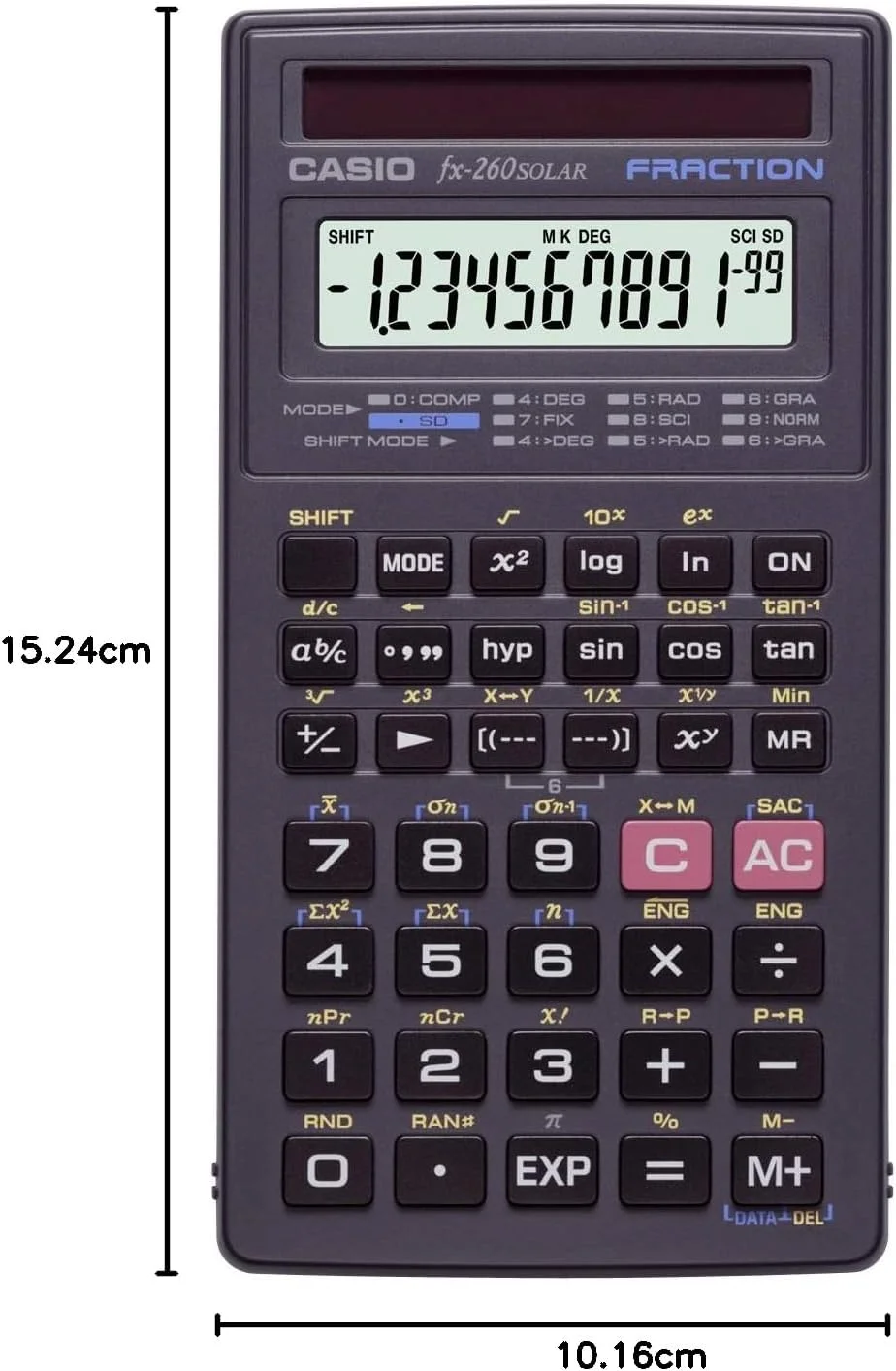 ماشین حساب کاسیو FX-260Solar - ماشین حساب (جیبی، ماشین حساب پایه، مشکی، پلاستیک) ماشین حساب کاسیو FX-260Solar - ماشین حساب (جیبی، ماشین حساب پایه، مشکی، پلاستیک)
