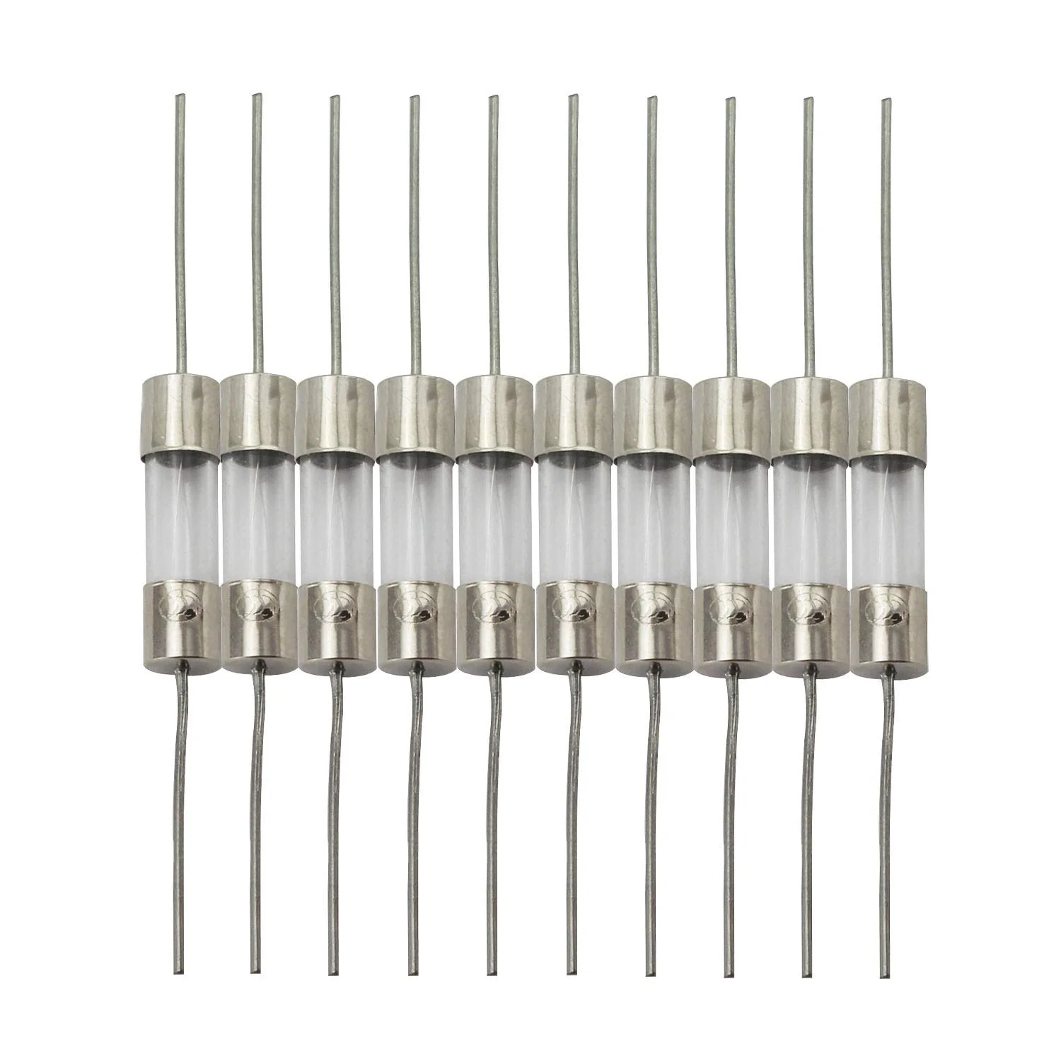 تگ 10 عدد فیوز کارتریجی شیشه ای 5x20mm با سیم محوری، لوله بیمه مقاومت فیوزی با سیم سربی 1 آمپر