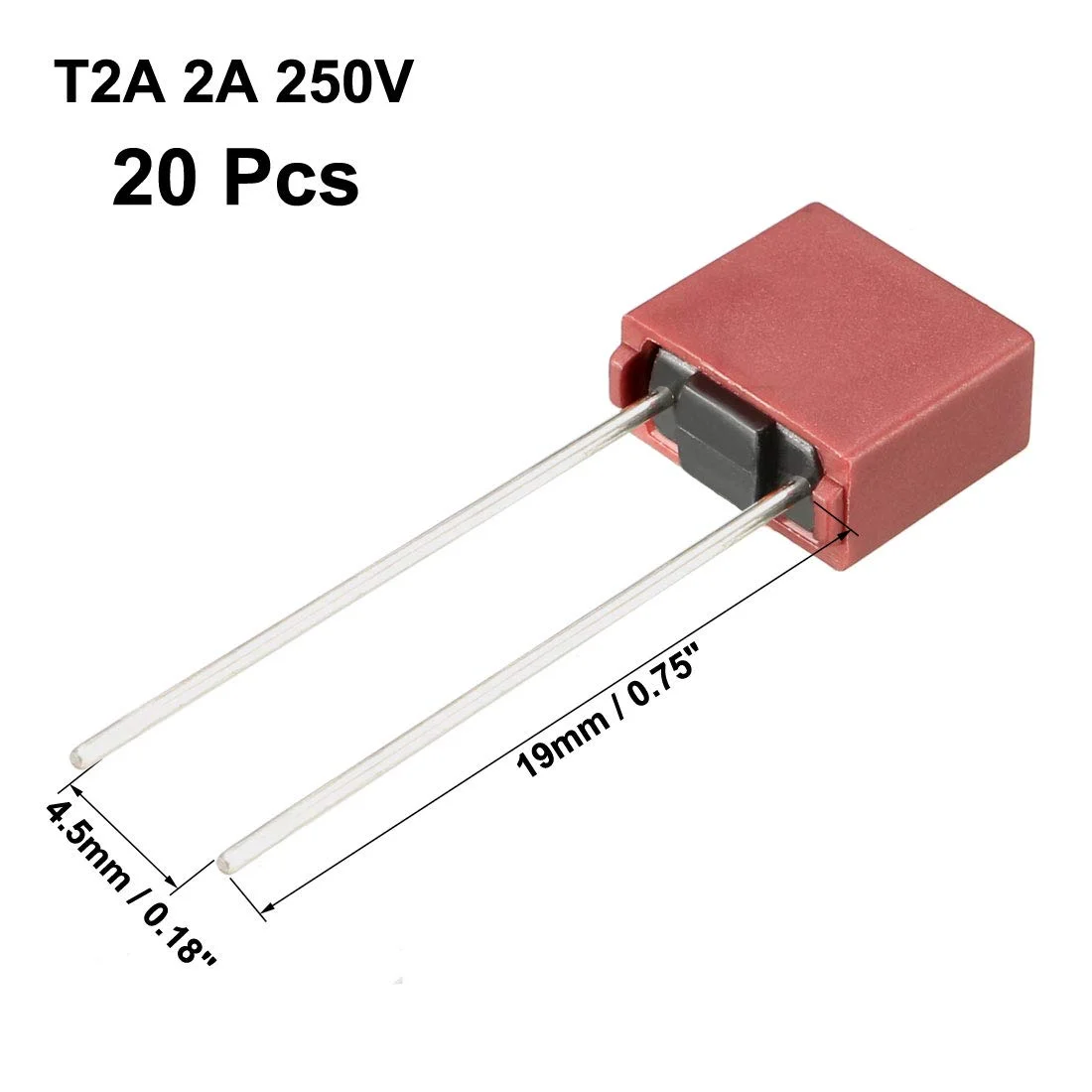 uxcell 20 عدد فیوز مینیاتوری مربعی با نصب DIP، با سوختن آهسته، میکرو فیوز T2A 2A 250V قرمز uxcell 20 عدد فیوز مینیاتوری مربعی با نصب DIP، با سوختن آهسته، میکرو فیوز T2A 2A 250V قرمز