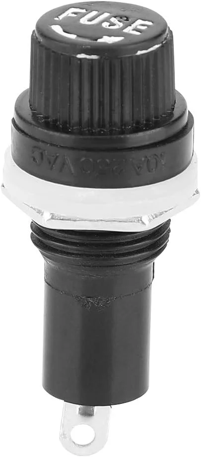 20 عدد سوکت فیوز کلاهک پیچی نصب شده روی پنل AC 250V 10A/AC 125V 15a مشکی برای فیوزهای شیشه ای لوله ای 5x20mm 20 عدد سوکت فیوز کلاهک پیچی نصب شده روی پنل AC 250V 10A/AC 125V 15a مشکی برای فیوزهای شیشه ای لوله ای 5x20mm