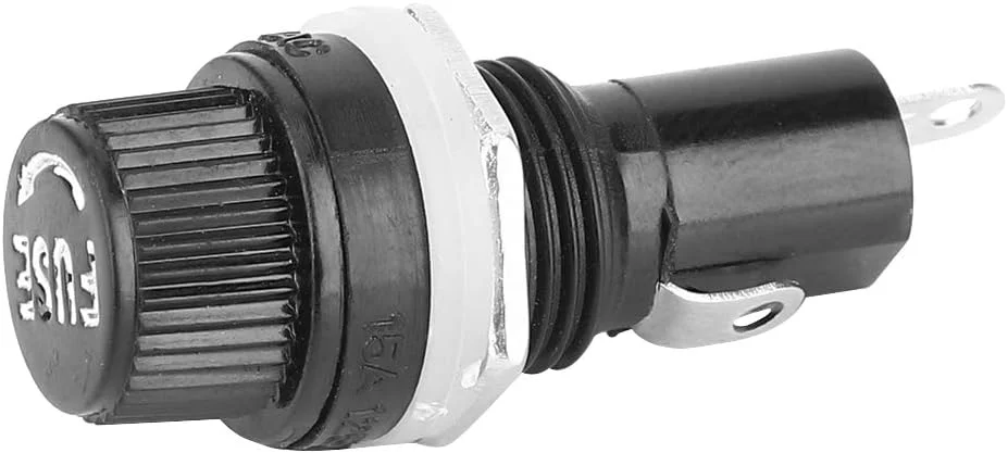 20 عدد سوکت فیوز کلاهک پیچی نصب شده روی پنل AC 250V 10A/AC 125V 15a مشکی برای فیوزهای شیشه ای لوله ای 5x20mm 20 عدد سوکت فیوز کلاهک پیچی نصب شده روی پنل AC 250V 10A/AC 125V 15a مشکی برای فیوزهای شیشه ای لوله ای 5x20mm