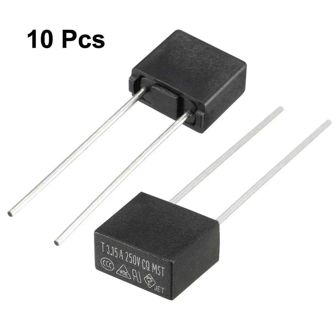 uxcell 10 عدد فیوز مینیاتوری مربعی با عملکرد تاخیری DIP، مدل T3.15A 3.15A 250V مشکی uxcell 10 عدد فیوز مینیاتوری مربعی با عملکرد تاخیری DIP، مدل T3.15A 3.15A 250V مشکی