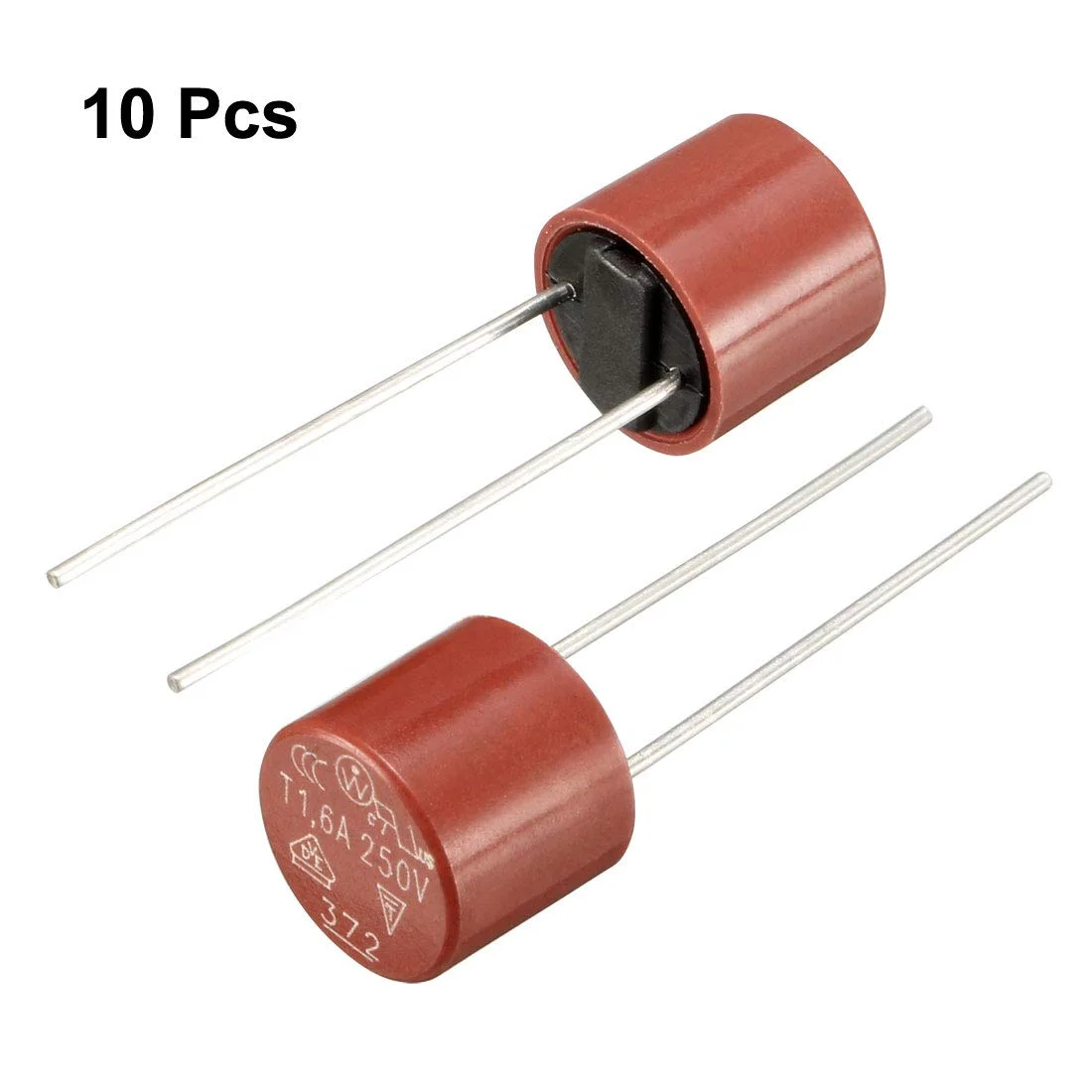 uxcell 10 عدد فیوز مینیاتوری استوانه ای DIP با عملکرد تاخیری T1.6A 1.6A 250V قرمز uxcell 10 عدد فیوز مینیاتوری استوانه ای DIP با عملکرد تاخیری T1.6A 1.6A 250V قرمز