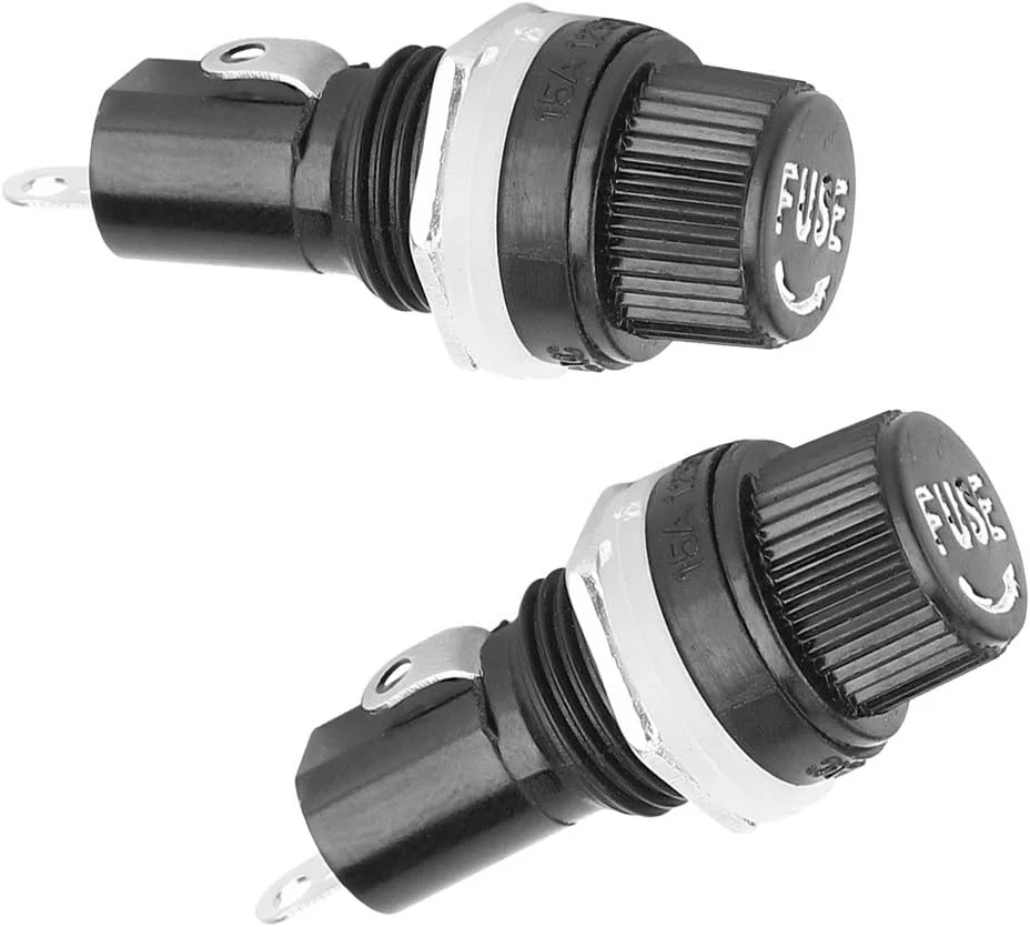20 عدد سوکت فیوز کلاهک پیچی نصب شده روی پنل AC 250V 10A/AC 125V 15a مشکی برای فیوزهای شیشه ای لوله ای 5x20mm 20 عدد سوکت فیوز کلاهک پیچی نصب شده روی پنل AC 250V 10A/AC 125V 15a مشکی برای فیوزهای شیشه ای لوله ای 5x20mm