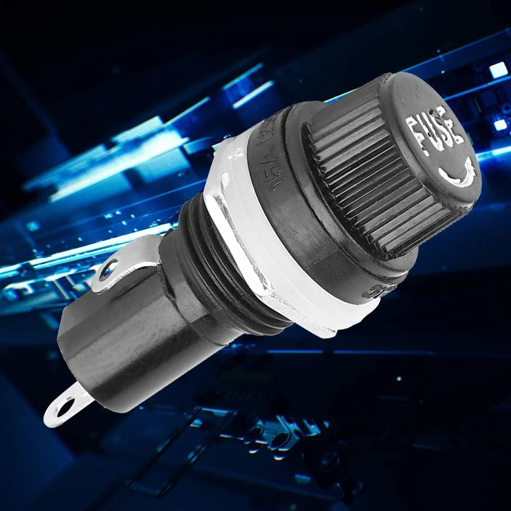 20 عدد سوکت فیوز کلاهک پیچی نصب شده روی پنل AC 250V 10A/AC 125V 15a مشکی برای فیوزهای شیشه ای لوله ای 5x20mm 20 عدد سوکت فیوز کلاهک پیچی نصب شده روی پنل AC 250V 10A/AC 125V 15a مشکی برای فیوزهای شیشه ای لوله ای 5x20mm
