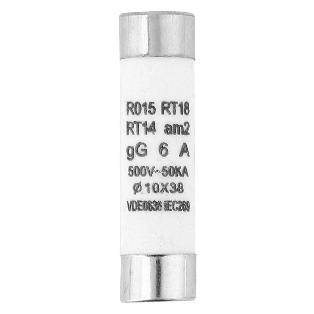 KSZJSD 10 عدد فیوز استوانه ای RT14-20، کیت فیوز 10x38 با ظرفیت شکست بالا، 380-500VAC 5/6/10/20/32 آمپر (6 آمپر) KSZJSD 10 عدد فیوز استوانه ای RT14-20، کیت فیوز 10x38 با ظرفیت شکست بالا، 380-500VAC 5/6/10/20/32 آمپر (6 آمپر)